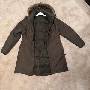 The North Face Olive Green Puffer Jacket